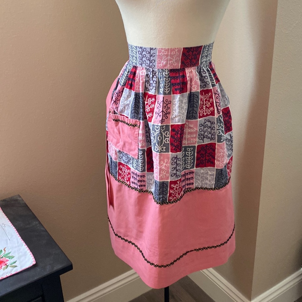 Vintage pink patchwork apron